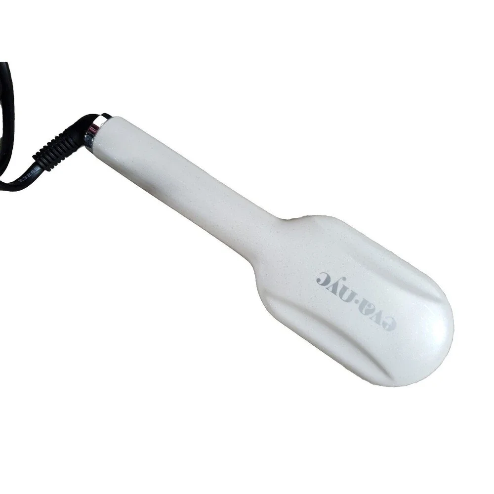 Eva NYC Mini Straightening Brush Healthy Heat Thermal White Travel Tested Cord